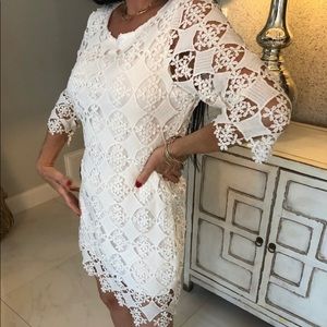 👗Chicwish white crochet midi dress 👗